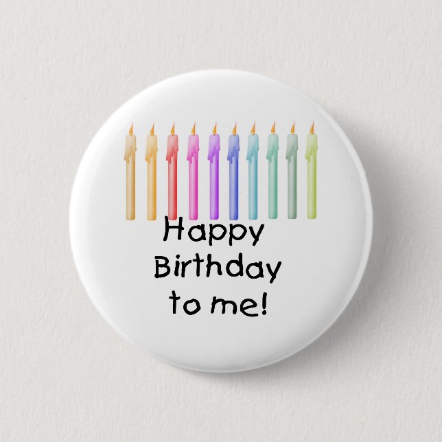 Badge Rond 5 Cm Bougies de joyeux anniversaire (Devant)