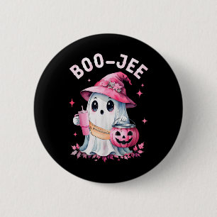 Badge Rond 5 Cm Boujee Boo Jee Éffrayant Citrouille d'Halloween ro