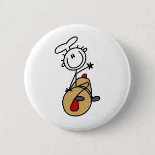 Badge Rond 5 Cm Boulanger avec rouleau à pâtisserie