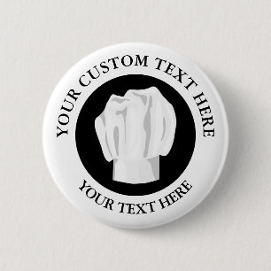 Badge Rond 5 Cm Boulangerie Chef Casquette Texte Personnalisé Icôn