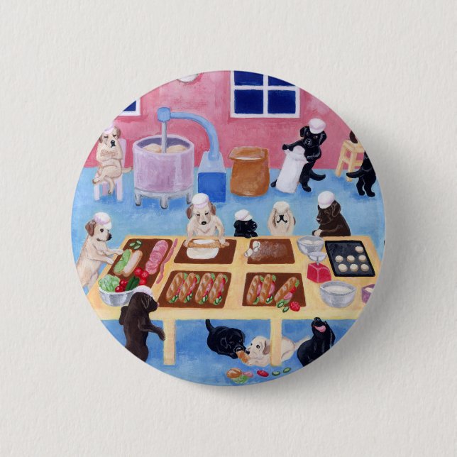 Badge Rond 5 Cm Boulangerie de Labradors (Devant)