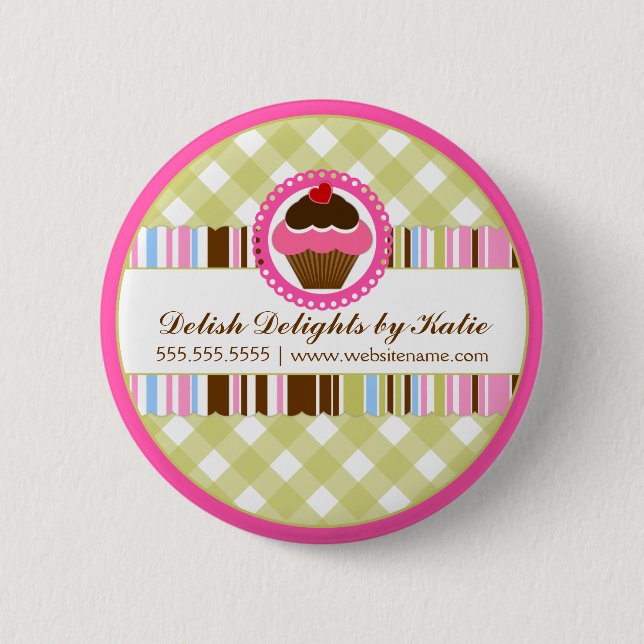 Badge Rond 5 Cm Boulangerie de petit gâteau personnalisée (Devant)