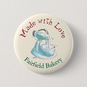 Badge Rond 5 Cm Boulangerie Fabriquée Avec Amour Cuisine Rétro