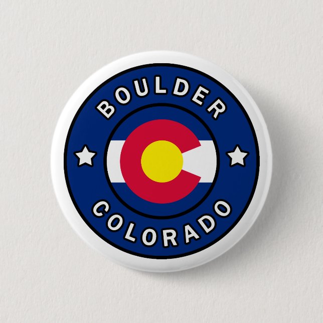 Badge Rond 5 Cm Boulder Colorado (Devant)