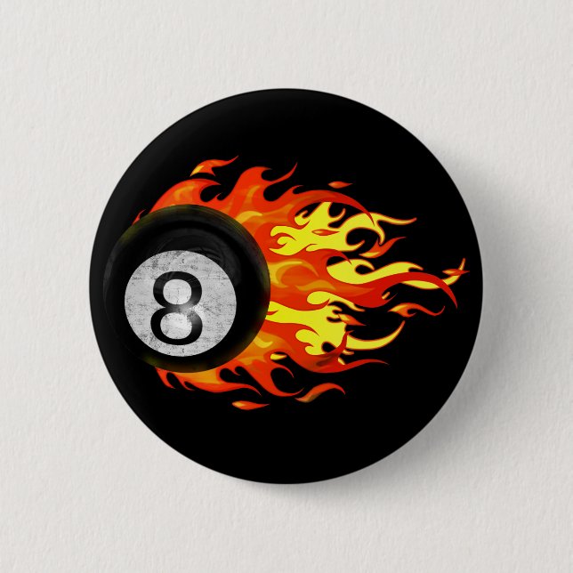 Badge Rond 5 Cm Boule 8 de flamber (Devant)