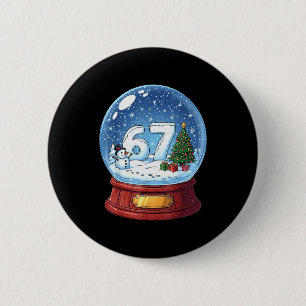 Badge Rond 5 Cm Boule à neige de Noël drôle 67 Six Sept Meme