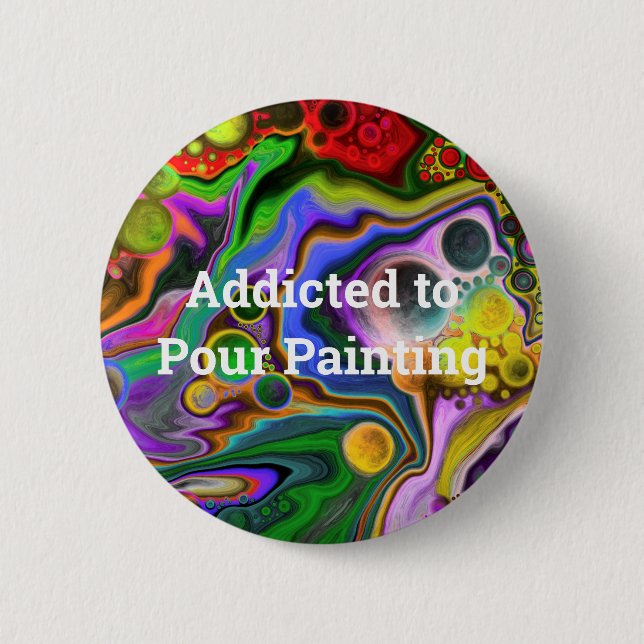Badge Rond 5 Cm Boule colorée Fluide Art Pour Peinture (Devant)
