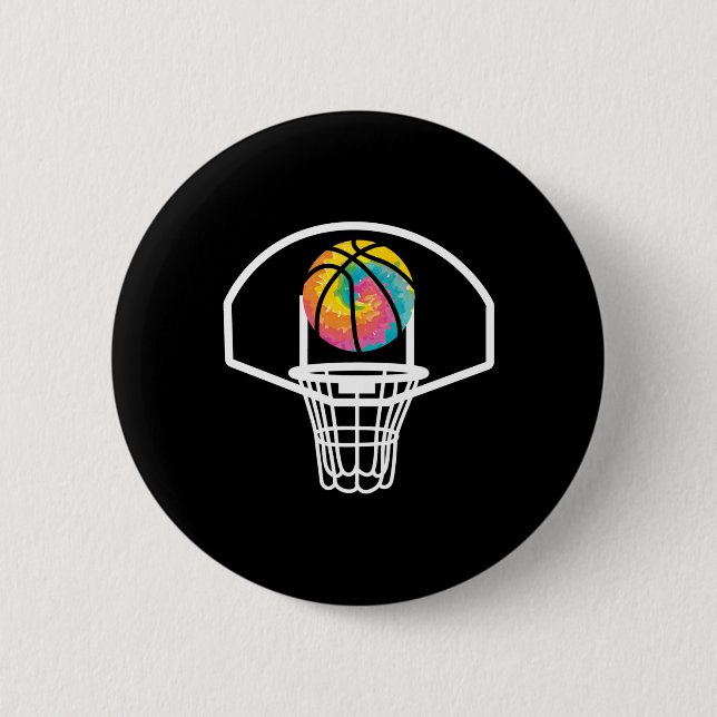 Badge Rond 5 Cm Boule De Basket Pour Un Balle De Streetball (Devant)