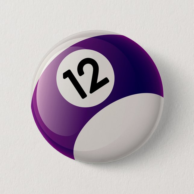 BADGE ROND 5 CM BOULE DE BILLARDS DU NUMÉRO DOUZE (Devant)