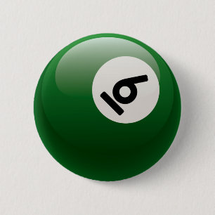BADGE ROND 5 CM BOULE DE BILLARDS DU NUMÉRO SIX