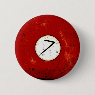 BADGE ROND 5 CM BOULE DE BILLARDS NUMÉRO 7
