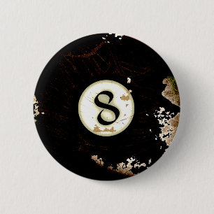 BADGE ROND 5 CM BOULE DE BILLARDS NUMÉRO 8
