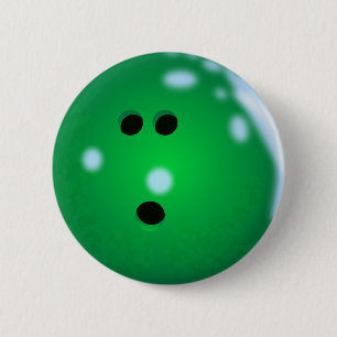Badge Rond 5 Cm Boule de Bowling (verte)