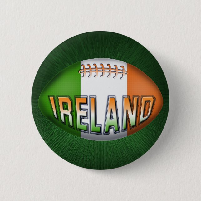 Badge Rond 5 Cm Boule de rugby de l'Irlande (Devant)