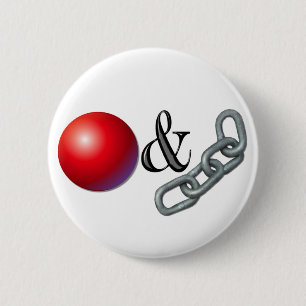 Badge Rond 5 Cm Boule et chaîne