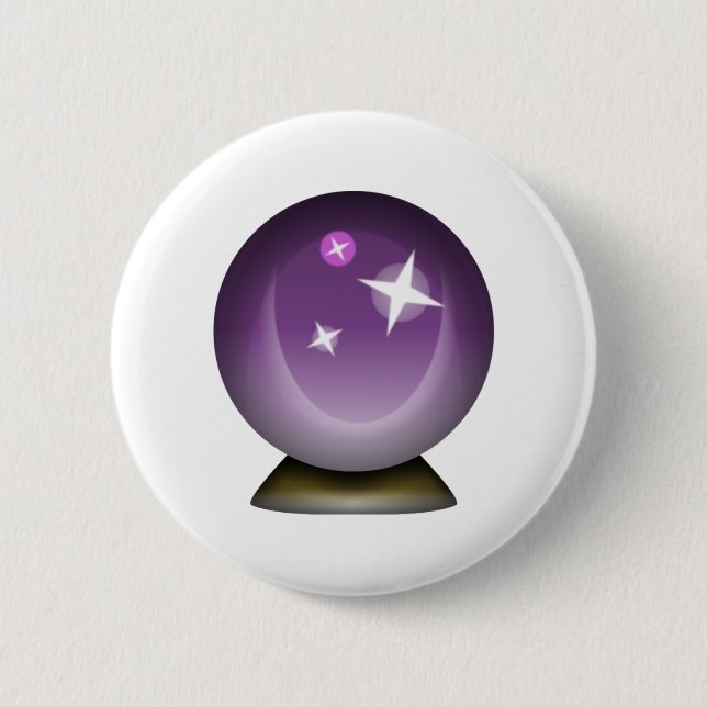 Badge Rond 5 Cm Boule magique en cristal - Emoji (Devant)