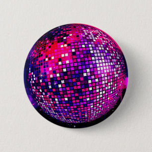 Badge Rond 5 Cm Boule rose de miroir