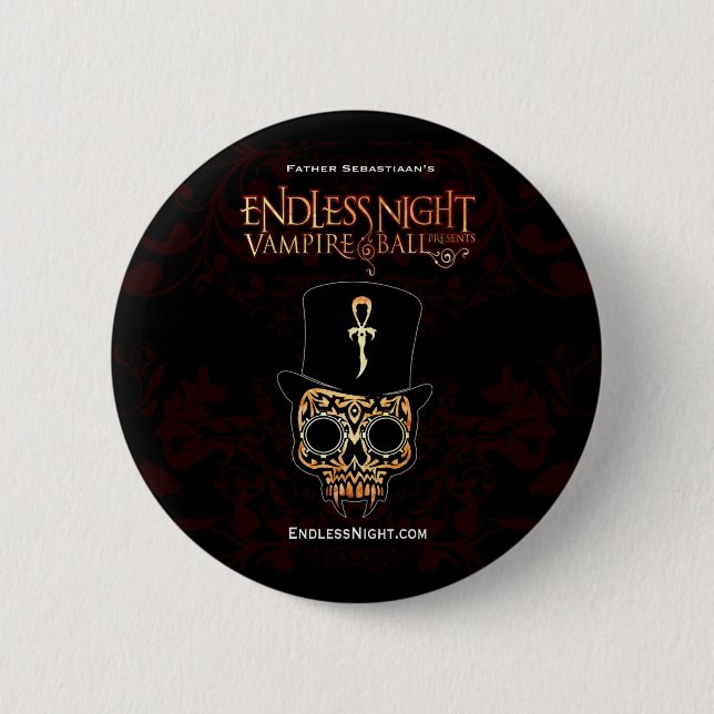 Badge Rond 5 Cm Boule sans fin de vampire de nuit : Fred Samedi (Devant)