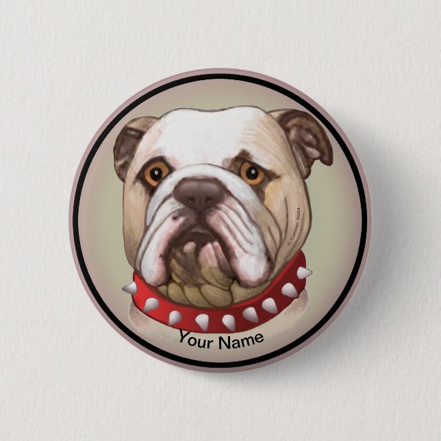 Badge Rond 5 Cm Bouledogue    (Devant)