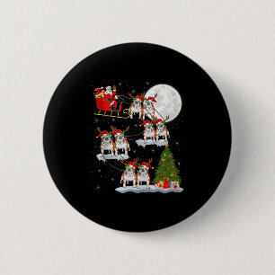 Badge Rond 5 Cm Bouledogue anglais Santa Traîneau Volant Drôle Mag