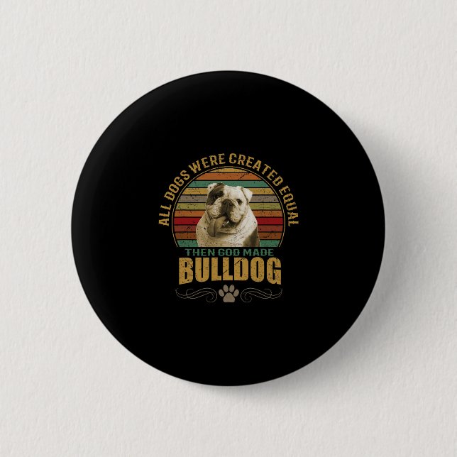 Badge Rond 5 Cm Bouledogue créé  (Devant)