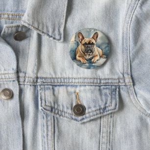 Badge Rond 5 Cm Bouledogue français