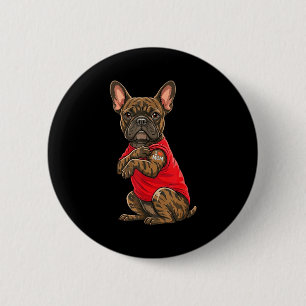 Badge Rond 5 Cm Bouledogue français avec bouledogue français tatou