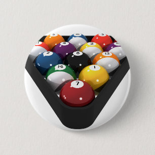 Badge Rond 5 Cm Boules de billard disposées :