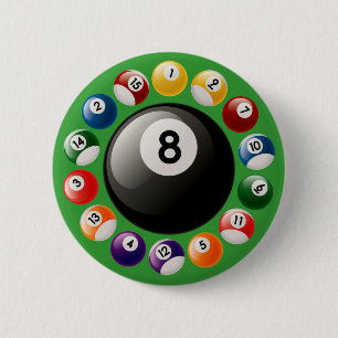 BADGE ROND 5 CM BOULES DE BILLARDS
