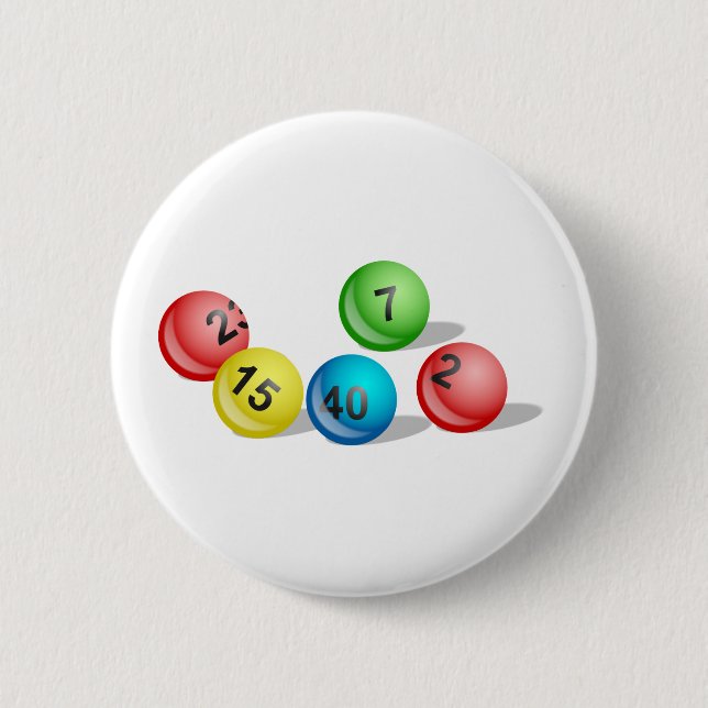 Badge Rond 5 Cm Boules de loterie (Devant)
