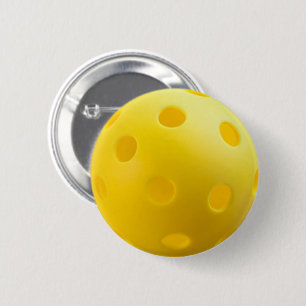 Badge Rond 5 Cm Boules de Pickleball - Bouton de Pickleball Jaune
