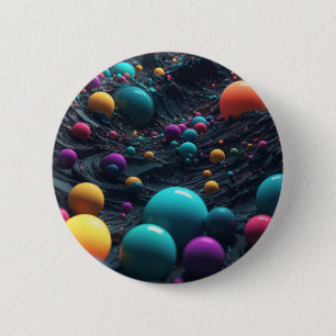 Badge Rond 5 Cm Boules multicolores Artwork