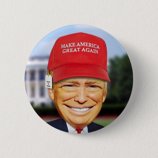 BADGE ROND 5 CM BOULET DRÔLE DE TRUMP (Devant)