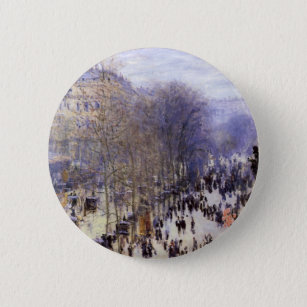 Badge Rond 5 Cm Boulevard des Capucines par Claude Monet, Art nouv