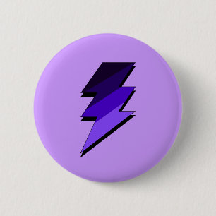 Badge Rond 5 Cm Boulon de tonnerre pourpre de foudre