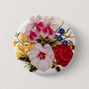 Badge Rond 5 Cm Bouquet de fleurs du XVIIIe siècle