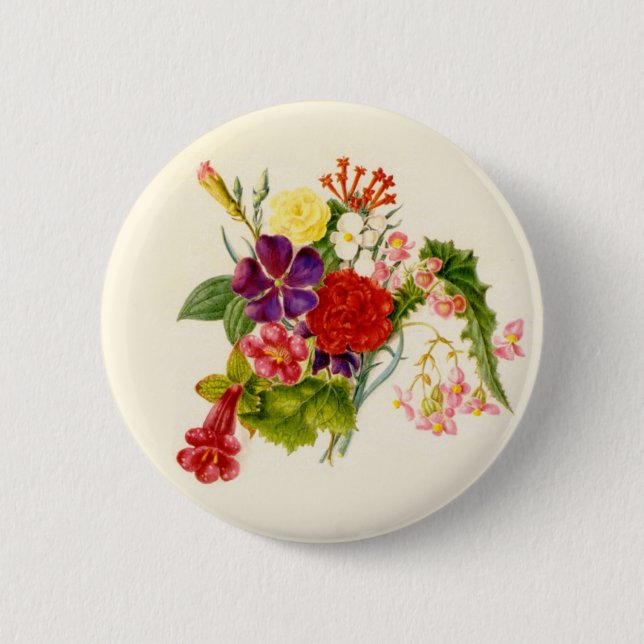 Badge Rond 5 Cm Bouquet de fleurs mixtes (Devant)