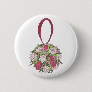 Badge Rond 5 Cm Bouquet de fleurs Rose Bouquet Mariage Fête des ma