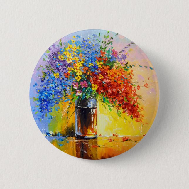 Badge Rond 5 Cm Bouquet de fleurs sauvages (Devant)
