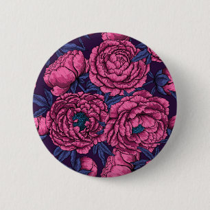 Badge Rond 5 Cm Bouquet de galets roses