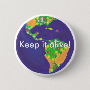 Badge Rond 5 Cm Bouquet de la Terre - Gardez-le en vie boutons de