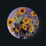 Badge Rond 5 Cm Bouquet de tournesols de Claude Monet, Art Vintage<br><div class="desc">Bouquet of Sunflowers (1881) de Claude Monet est un vintage impressionniste peinture à la morue florale d'art. Fleurs jaunes fleuries du jardin. Un bouquet de tournesol de saison estivale dans un vase. À propos de l'artiste : Claude Monet (1840-1926) est un fondateur du mouvement de peinture impressionniste française, dont la...</div>