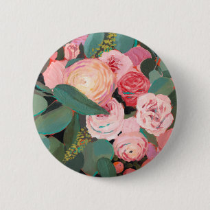 Badge Rond 5 Cm Bouquet Eucalyptus