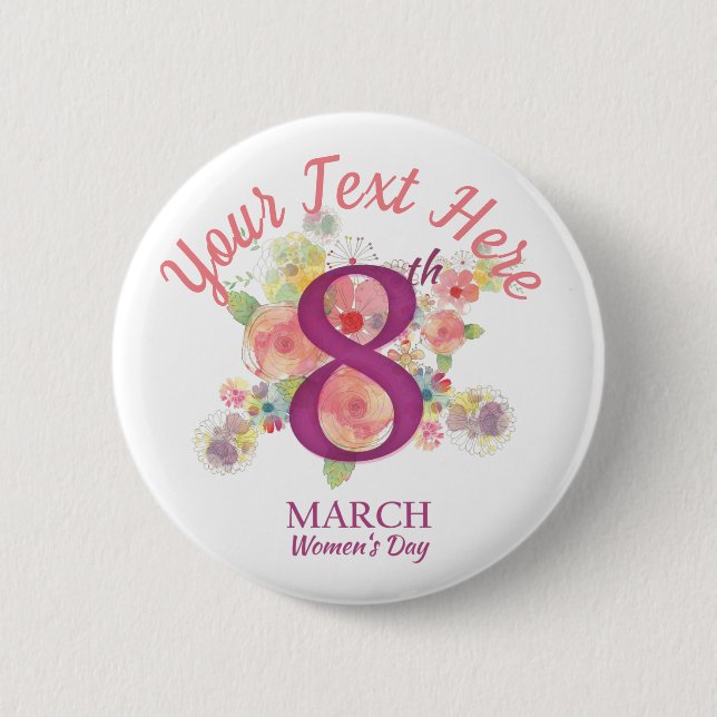 Badge Rond 5 Cm Bouquet floral le jour de la femme internationale (Devant)