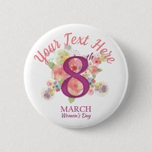 Badge Rond 5 Cm Bouquet floral le jour de la femme internationale