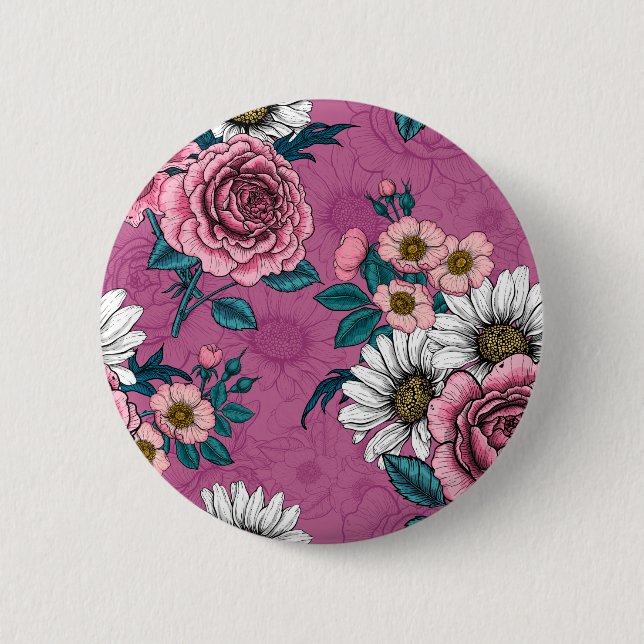 Badge Rond 5 Cm Bouquets 2 été (Devant)
