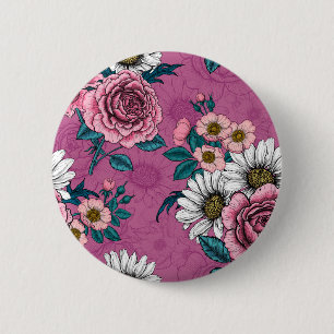 Badge Rond 5 Cm Bouquets 2 été