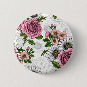 Badge Rond 5 Cm Bouquets d'été