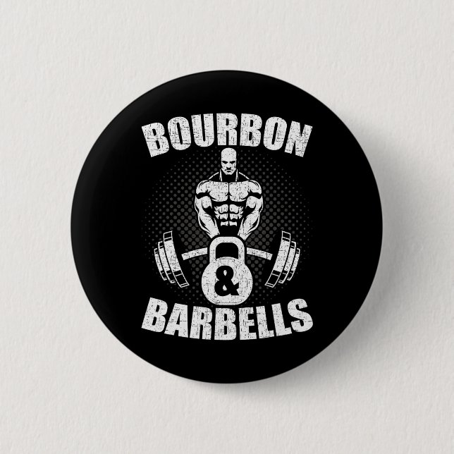 Badge Rond 5 Cm Bourbon Barbells Fitness Bodybuilding Weightliftin (Devant)