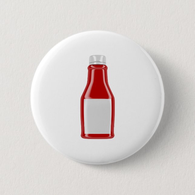 Badge Rond 5 Cm Bouteille de ketchup avec l'étiquette vide (Devant)